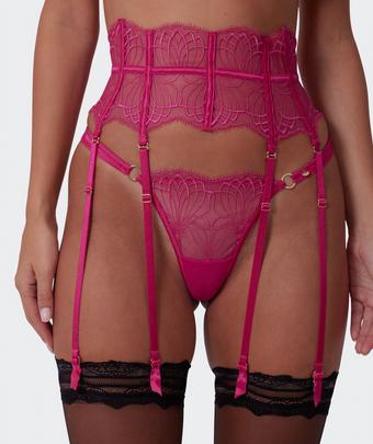 Vamp Be Mine Suspender - Dark Pink