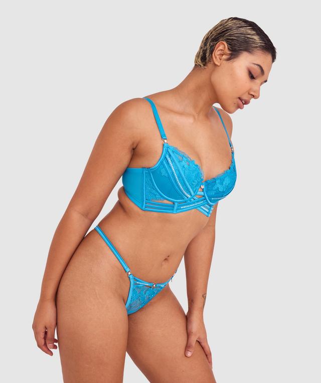 Vamp Disco Forever Push Up Bra - Blue