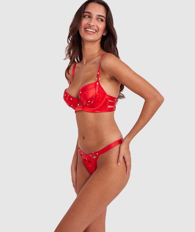 Vamp Don't You Dare Push Up Bra - Red