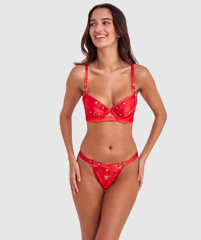 Vamp Don't You Dare Push Up Bra - Red