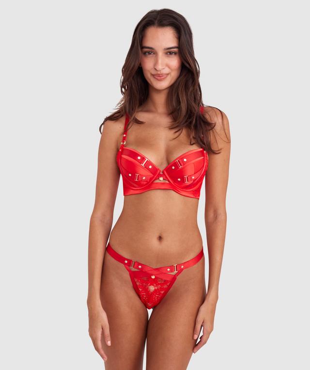 Vamp Don't You Dare Push Up Bra - Red