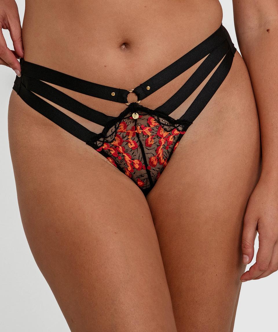 Vamp Drive Em Wild Brazilian Knicker - Black/Red