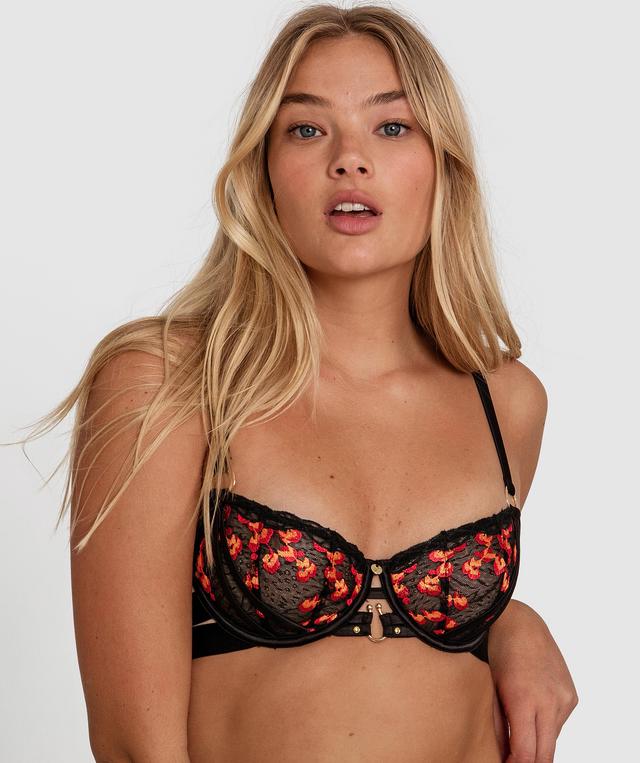 Vamp Drive Em Wild Underwire Bra - Black/Red