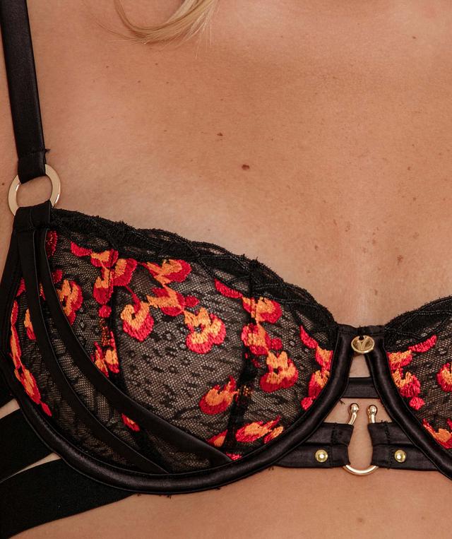 Vamp Drive Em Wild Underwire Bra - Black/Red