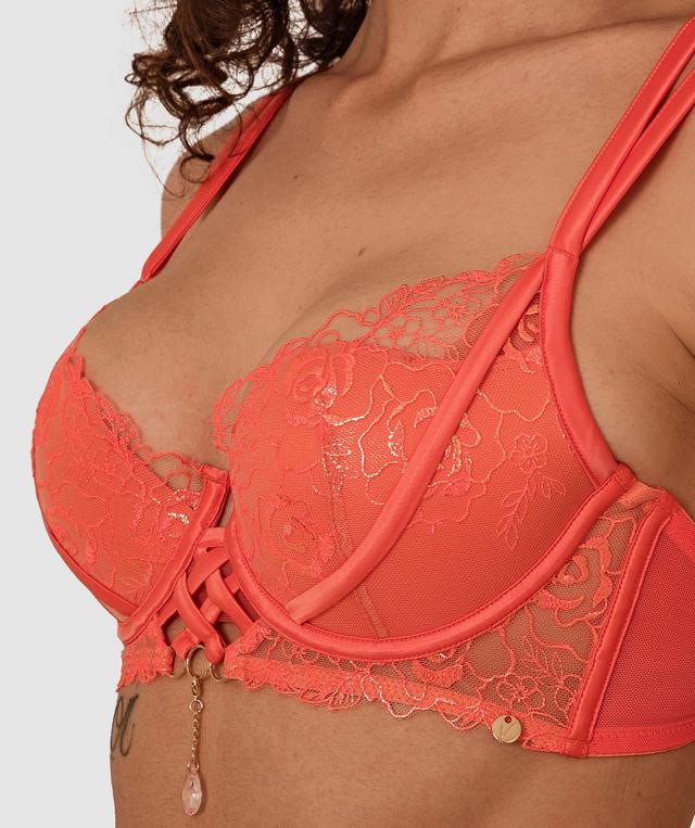 Vamp Enjoy Lovebirds Double Push Up Bra - Light Coral
