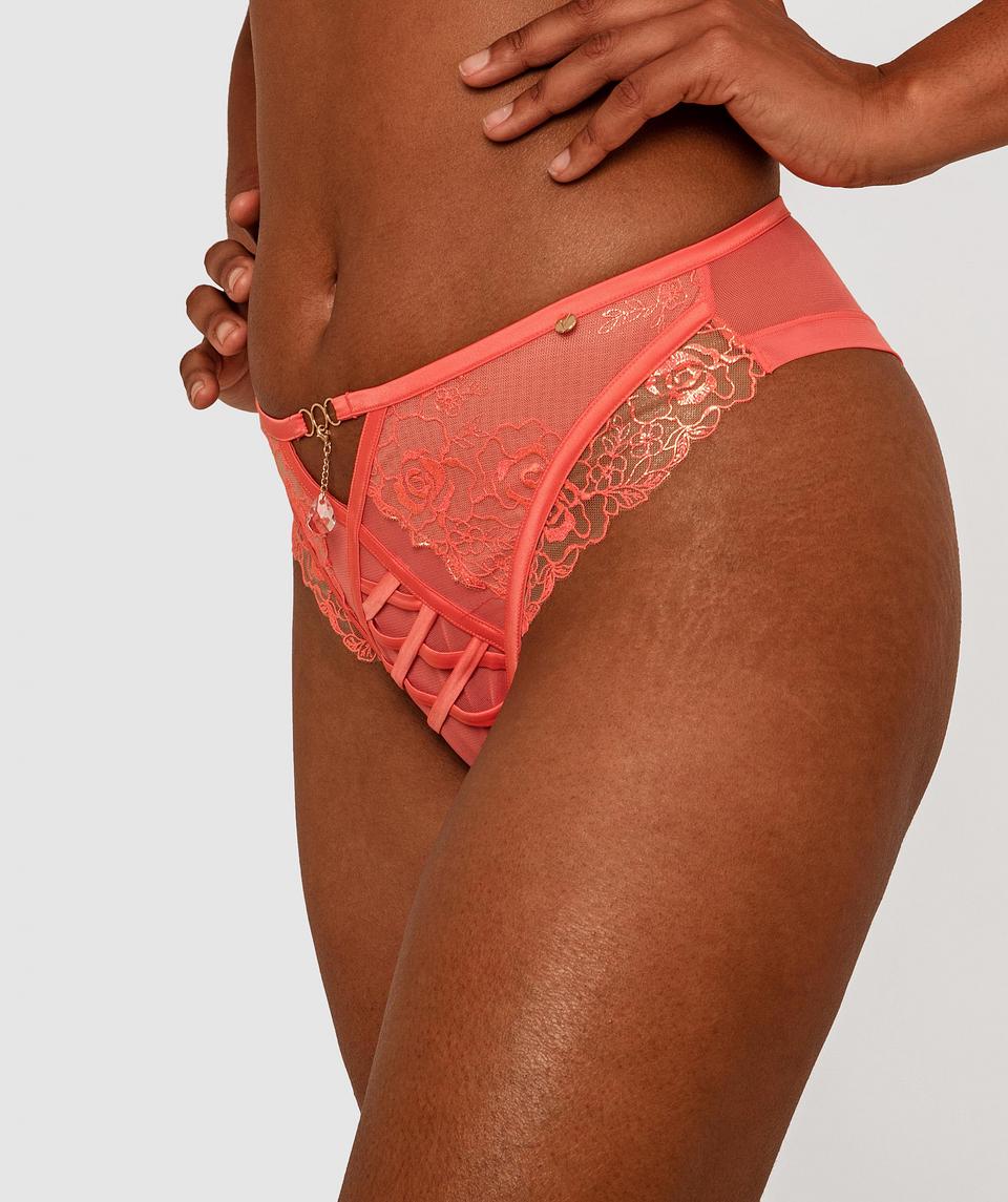 Vamp Enjoy Lovebirds High Waist Brief - Light Coral