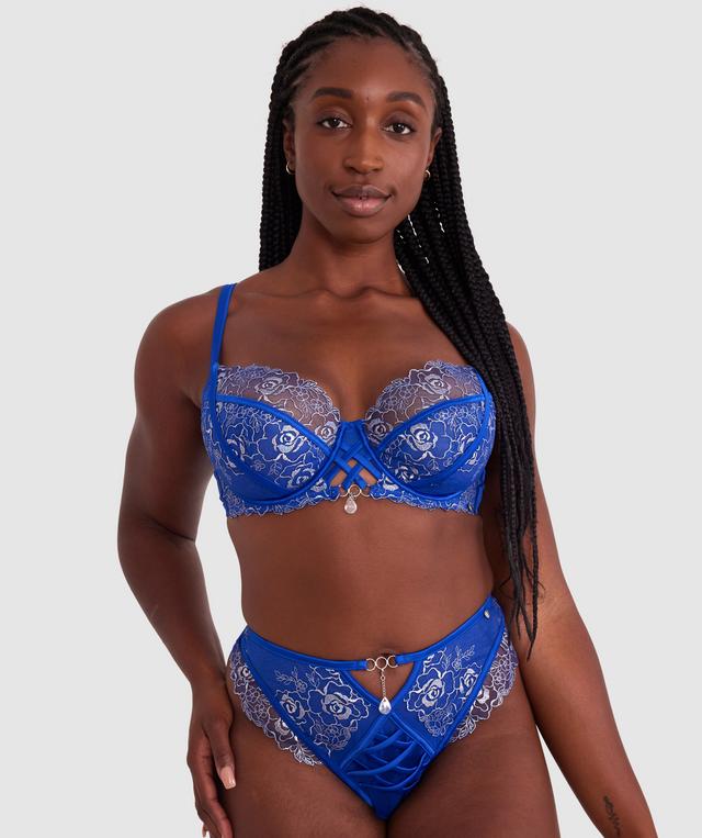 Vamp Enjoy Lovebirds Underwire Bra - Cobalt Blue
