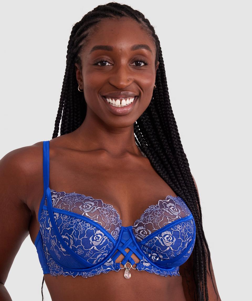 Vamp Enjoy Lovebirds Underwire Bra - Cobalt Blue