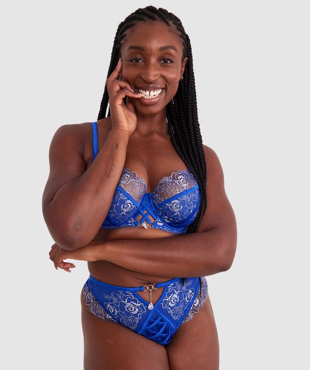 Vamp Enjoy Lovebirds Underwire Bra - Cobalt Blue