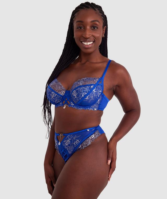 Vamp Enjoy Lovebirds Underwire Bra - Cobalt Blue