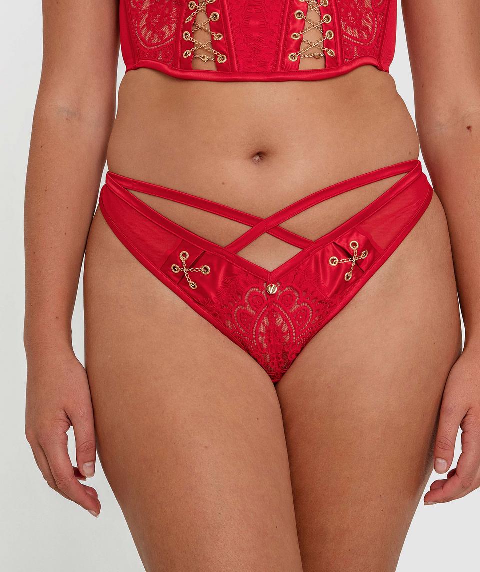 Vamp Excite Me Brazilian Knicker - Red