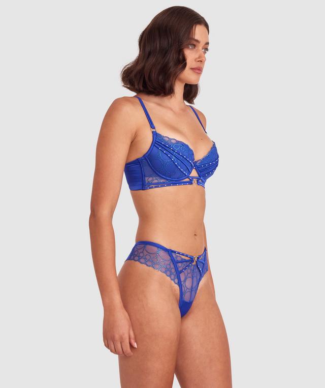 Vamp Eyes On You High Leg Brazilian Knicker - Cobalt Blue