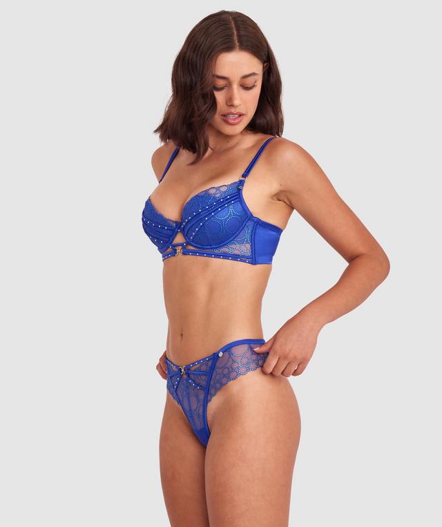 Vamp Eyes On You Push Up Bra - Cobalt Blue