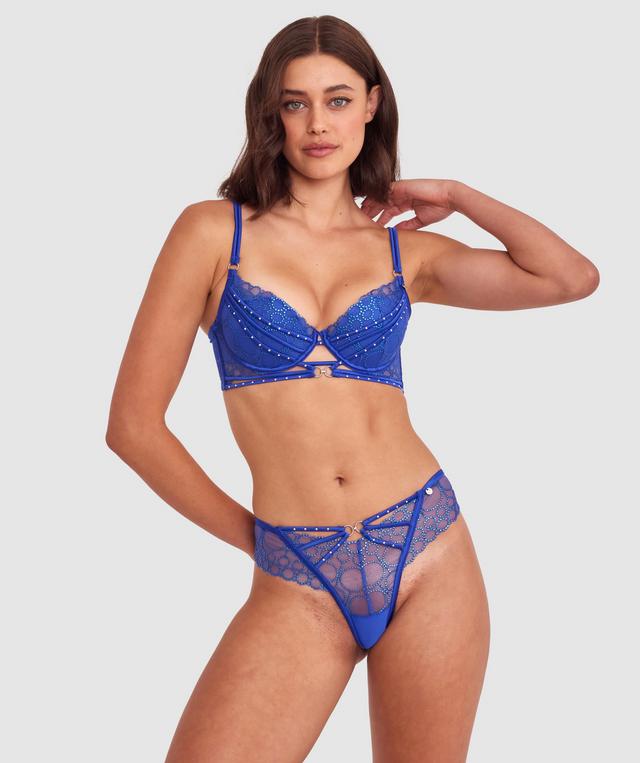 Vamp Eyes On You Push Up Bra - Cobalt Blue