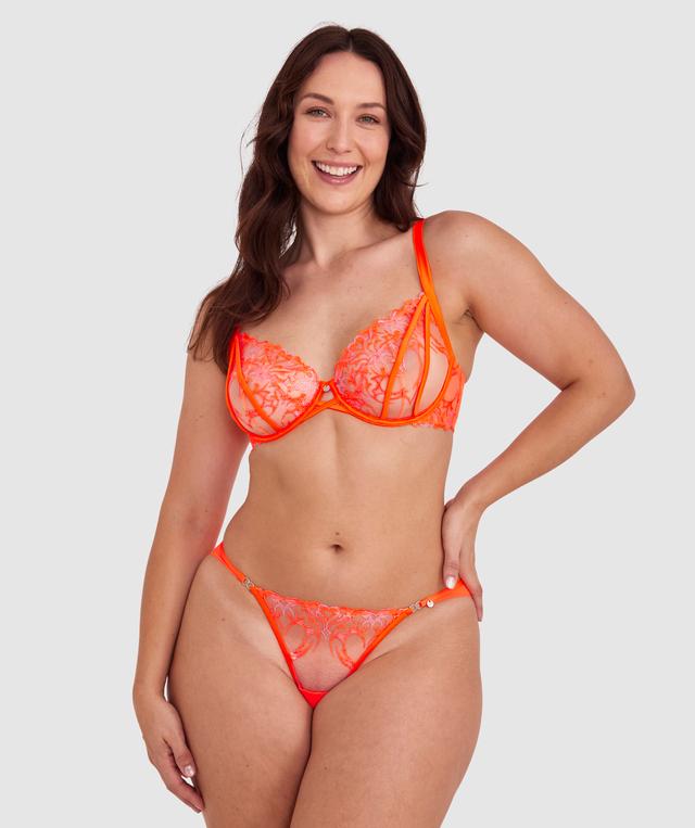 Vamp Flaming Hearts Brazilian Knicker - Orange