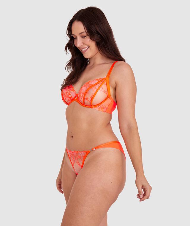 Vamp Flaming Hearts Brazilian Knicker - Orange