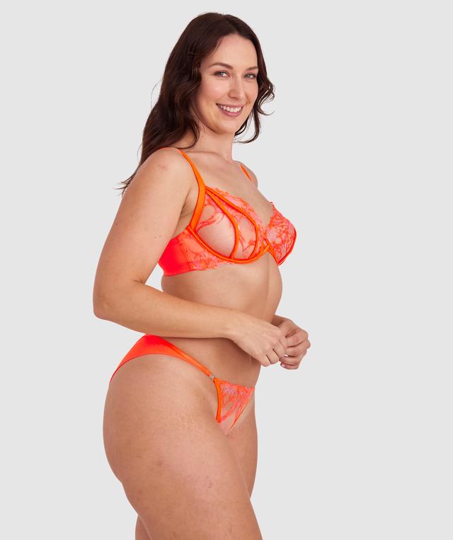 Vamp Flaming Hearts Brazilian Knicker - Orange