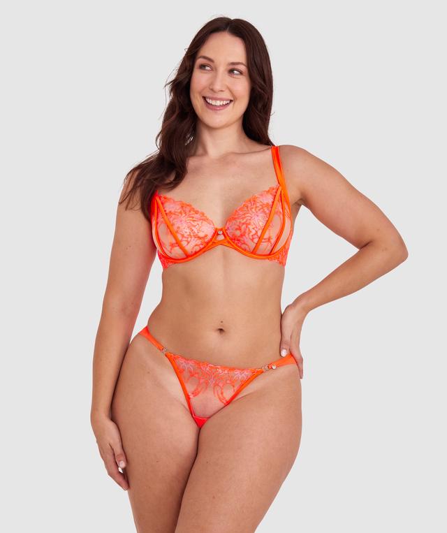 Vamp Flaming Hearts Underwire Bra - Orange