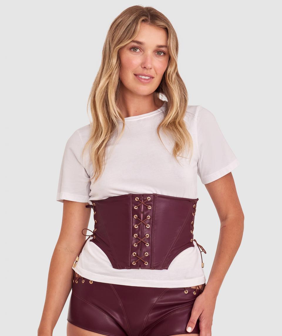 Vamp Flustered Waspie - Dark Red