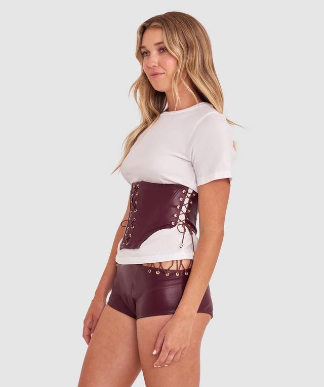 Vamp Flustered Waspie - Dark Red