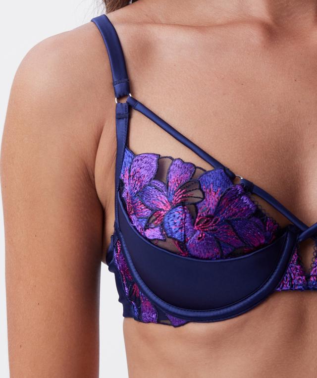 Vamp Follow My Lead Push Up 1/4 Cup Bra - Navy