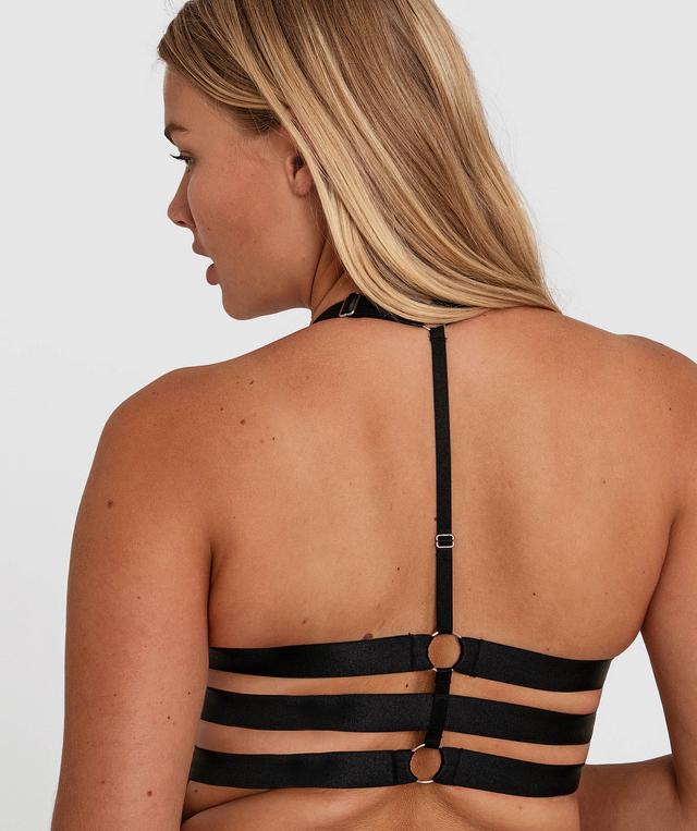 Vamp Glow Getter Push Up Balconette Bra - Black