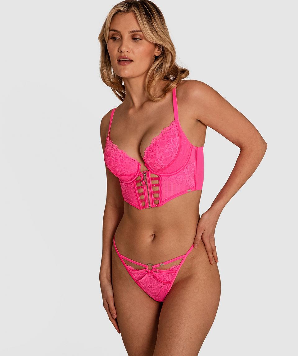 Vamp Haven't You Heard Double Push Up Bra - Hot Pink
