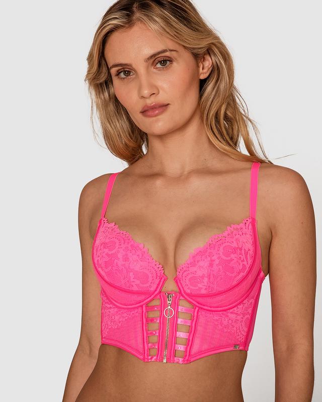 Vamp Haven't You Heard Double Push Up Bra - Hot Pink