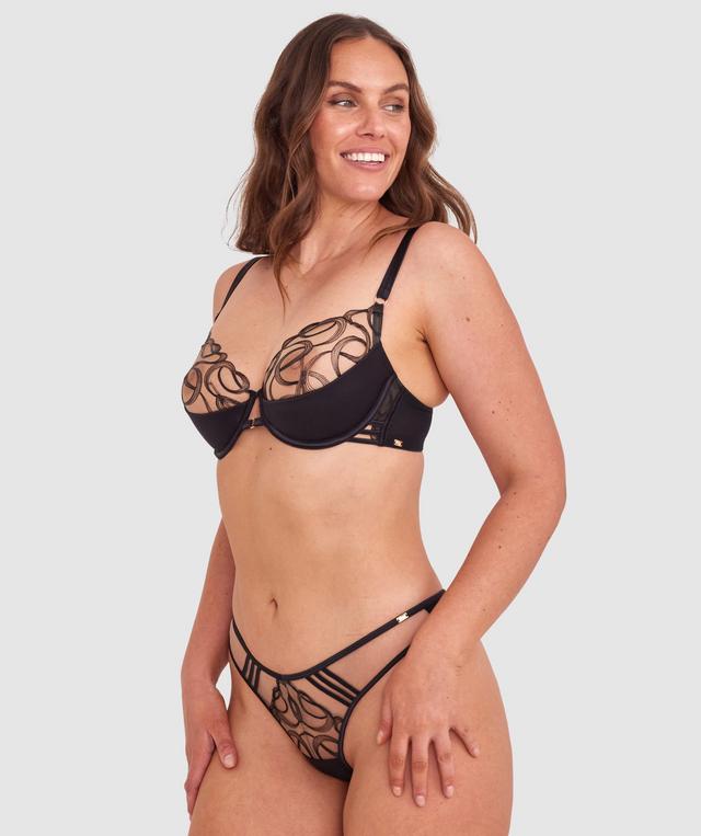 Vamp Heatwave High Leg G String - Black