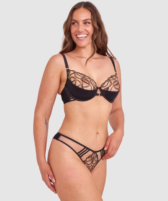 Vamp Heatwave High Leg G String - Black