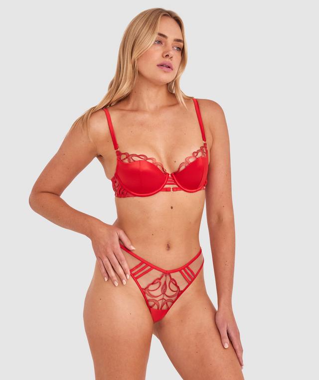Vamp Heatwave High Leg G String - Dark Red