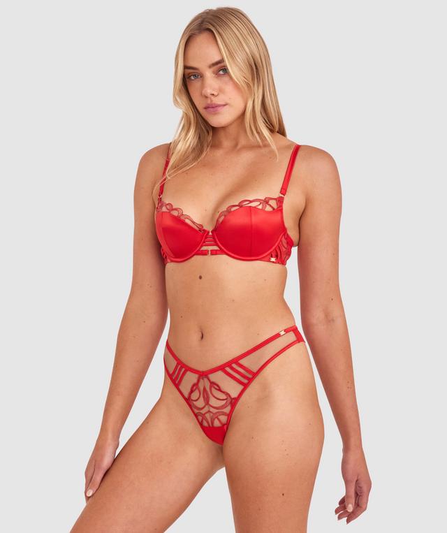 Vamp Heatwave High Leg G String - Dark Red