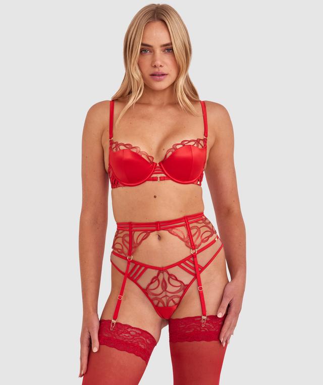Vamp Heatwave Suspender - Dark Red