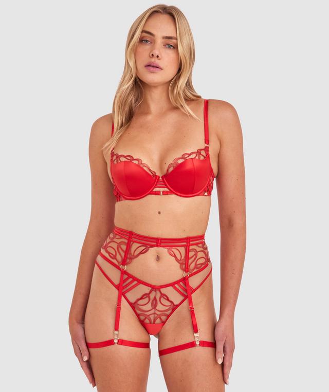 Vamp Heatwave Suspender - Dark Red