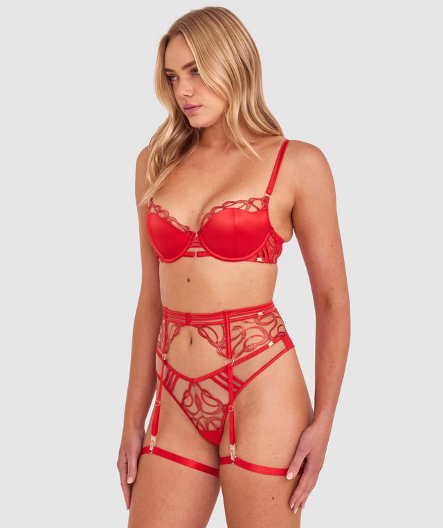 Vamp Heatwave Suspender - Dark Red