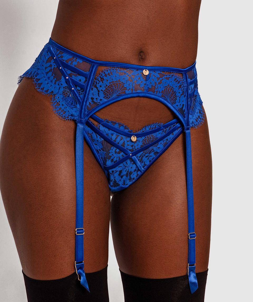 Vamp In The Spotlight Suspender - Cobalt Blue