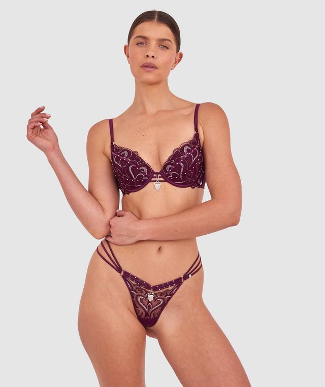 Vamp Love Hurts Push Up Bra - Berry