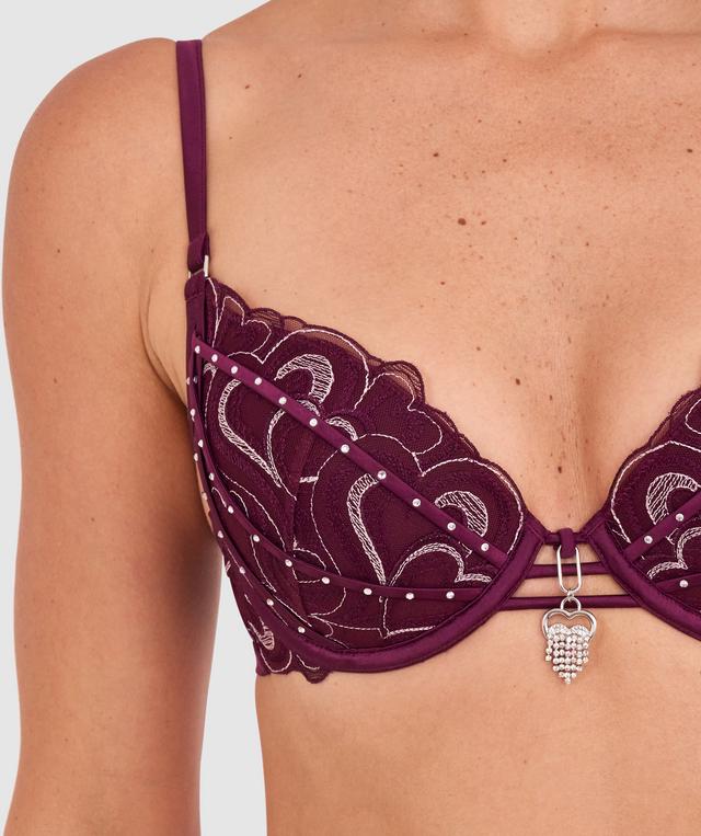 Vamp Love Hurts Push Up Bra - Berry