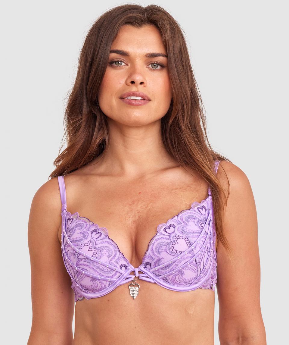 Vamp Love Hurts Push Up Bra - Purple