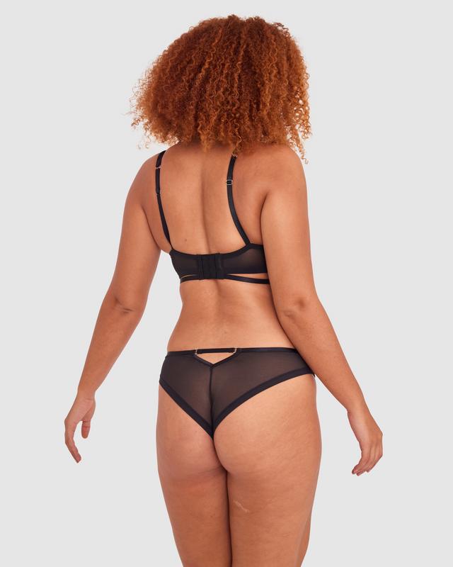 Vamp Lucid Lover Brazilian Knicker - Black/Dark Green