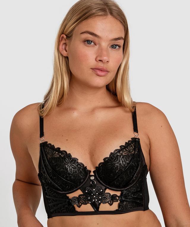 Vamp Midnight Minerva Double Push Up Bra - Black