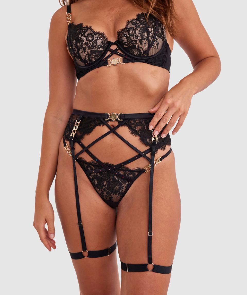 Vamp Midnight Mischief Suspender - Black