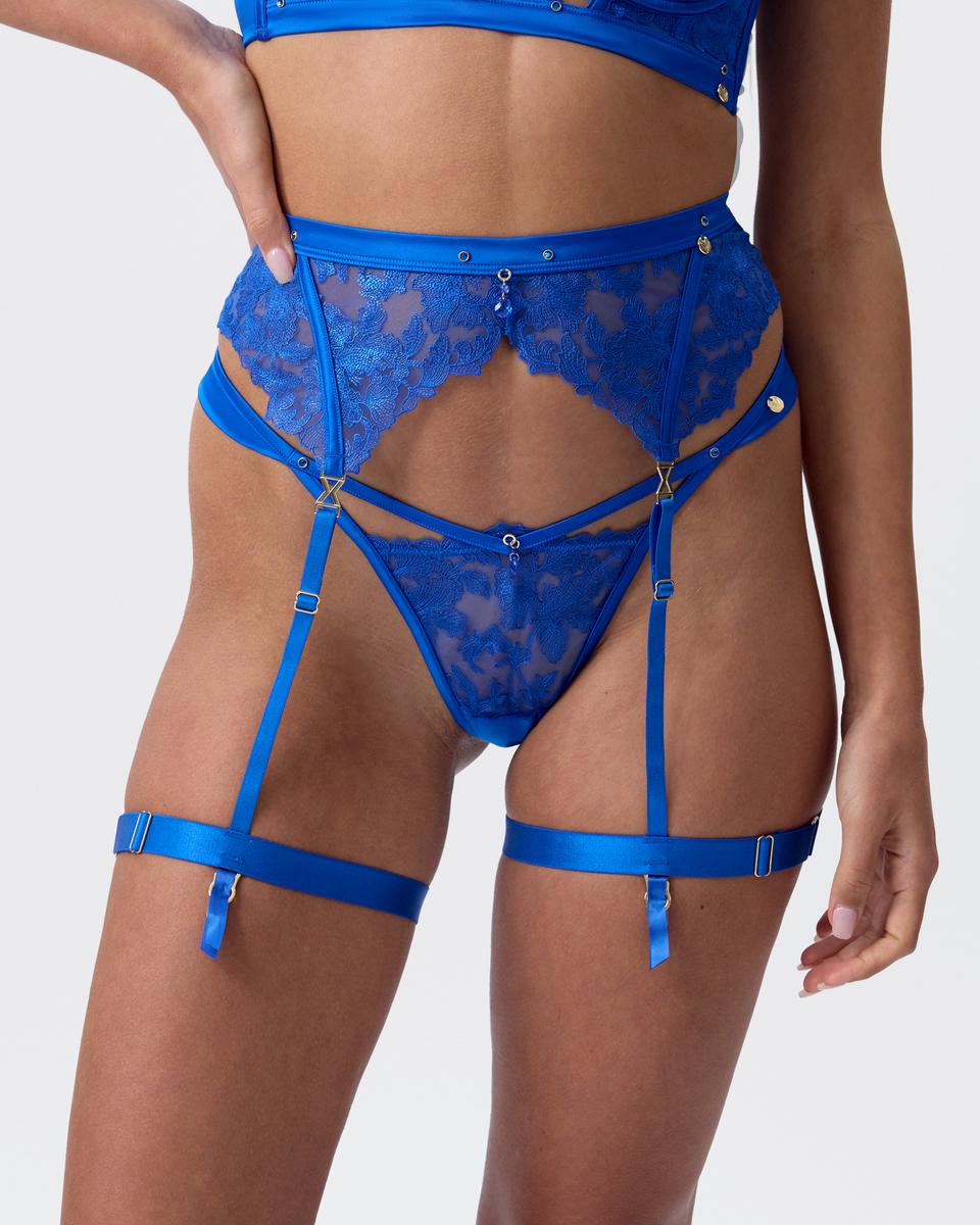 Vamp No Mercy Suspender - Cobalt Blue