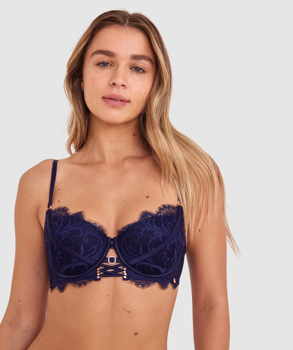 Vamp One Night Only Double Push Up Bra - Navy