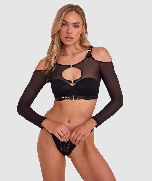Vamp Relentless Long Sleeve Mesh Top - Black