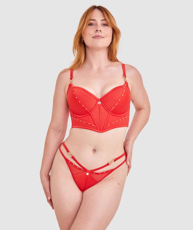 Vamp Ride Or Die High Leg G String - Red