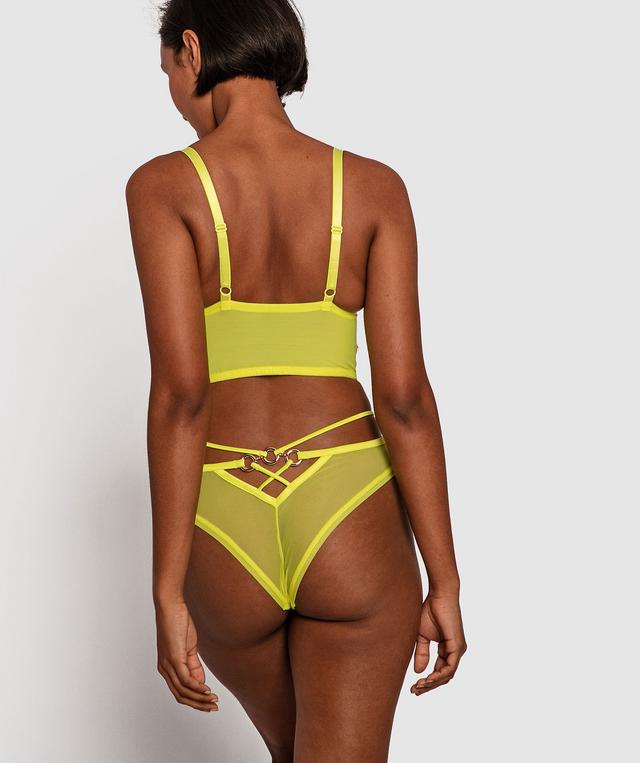 Vamp Rise and Shine High Waist Brazilian Knicker - Chartreuse