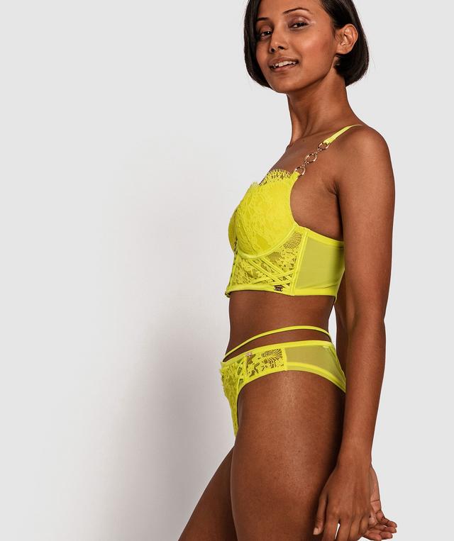Vamp Rise and Shine High Waist Brazilian Knicker - Chartreuse