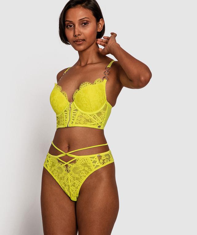 Vamp Rise and Shine High Waist Brazilian Knicker - Chartreuse
