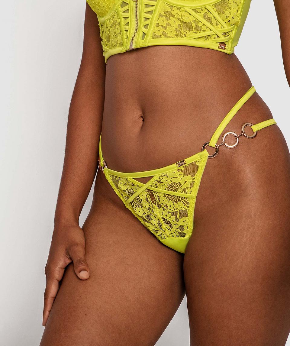 Vamp Rise and Shine V-String Knicker - Chartreuse